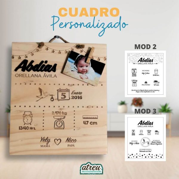 Cuadro personalizado con foto y nombre