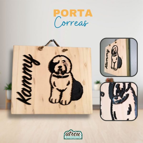 Cuadro personalizado porta correa para mascotas